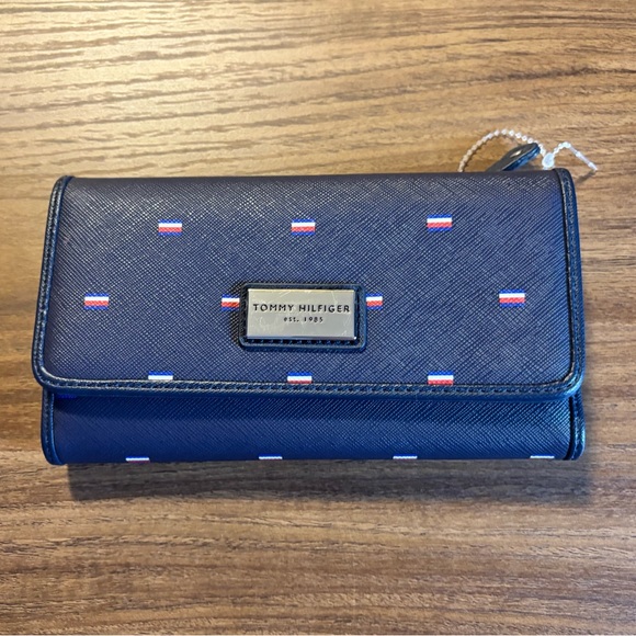 Tommy Hilfiger Handbags - Tommy Hilfiger Navy Logo Print Wallet